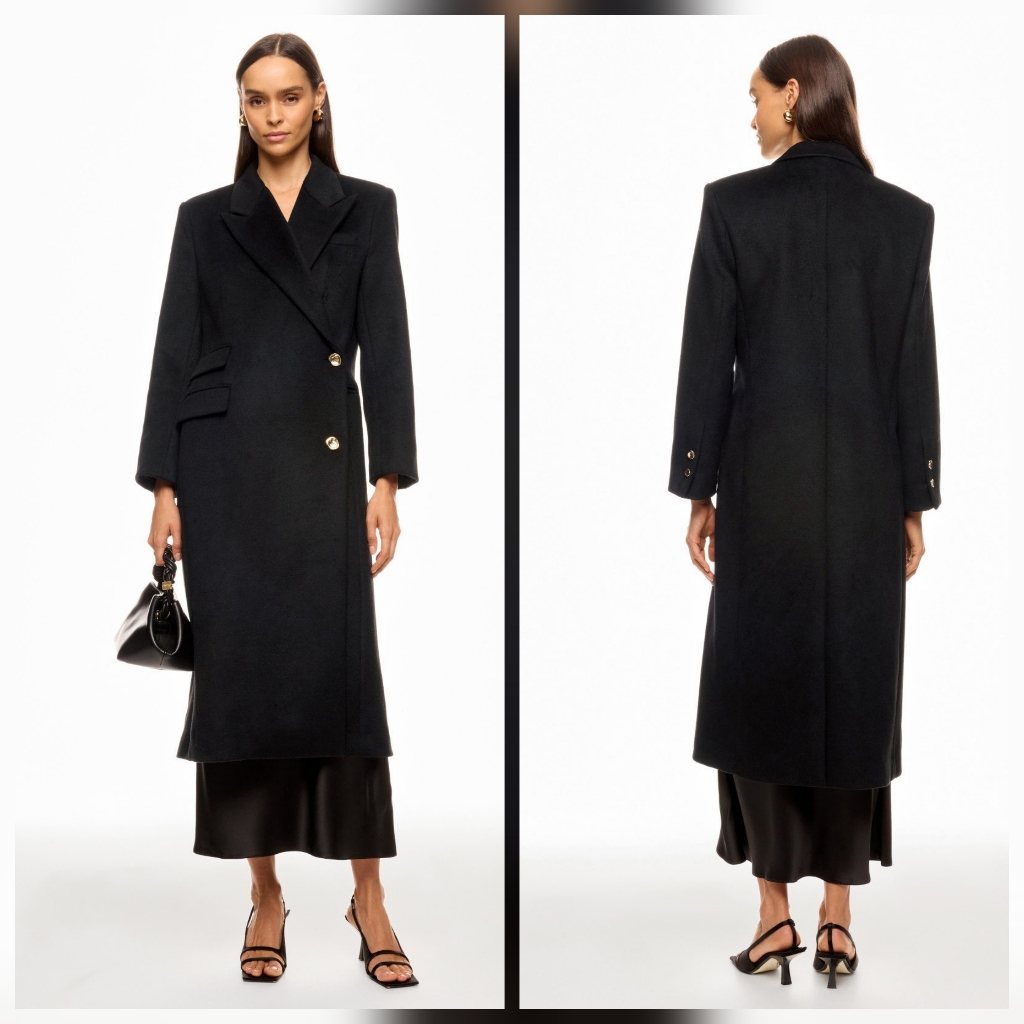 Eudon Choi Fitted Long Wool Coat Long Sleeve Size 2